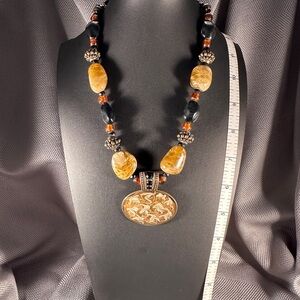 Chico's Black and Gold Statement Necklace